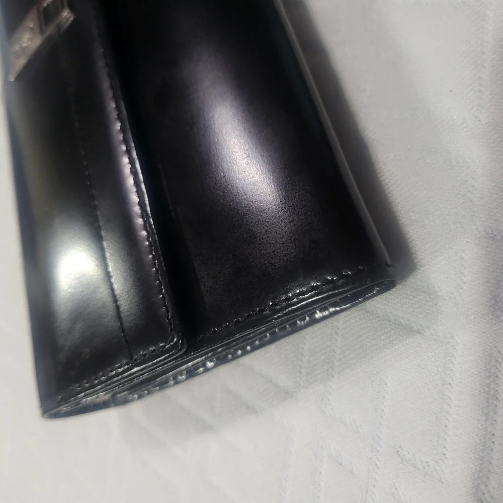 Yves Saint Laurent Black Smooth Leather Paris Long Wallet - Picture 10 of 11